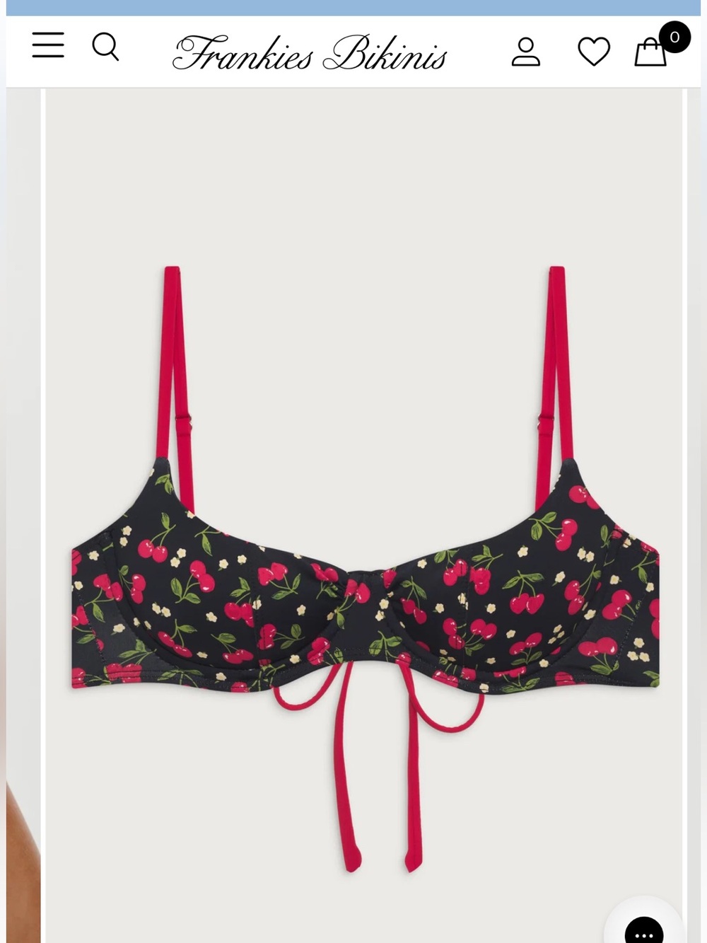 Frankie’s Bikini Cola Cherry Balconette Bikini Top